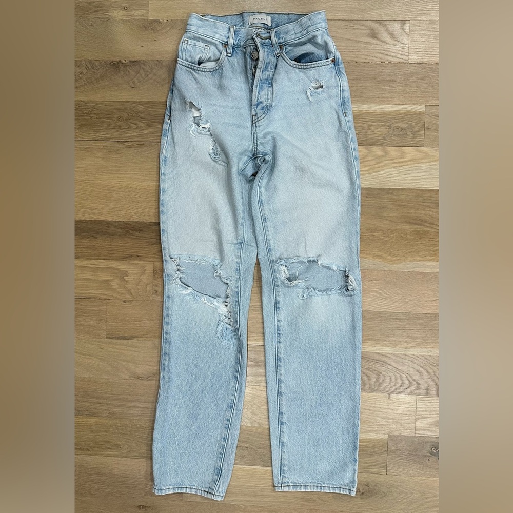 PacSun Distressed Light Blue Dad Jeans